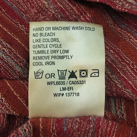 🛍Woolrich Red Geometric Long Sleeve Quarter‎ Zip Lightweight Pullover Womens XL - Picture 5 of 9